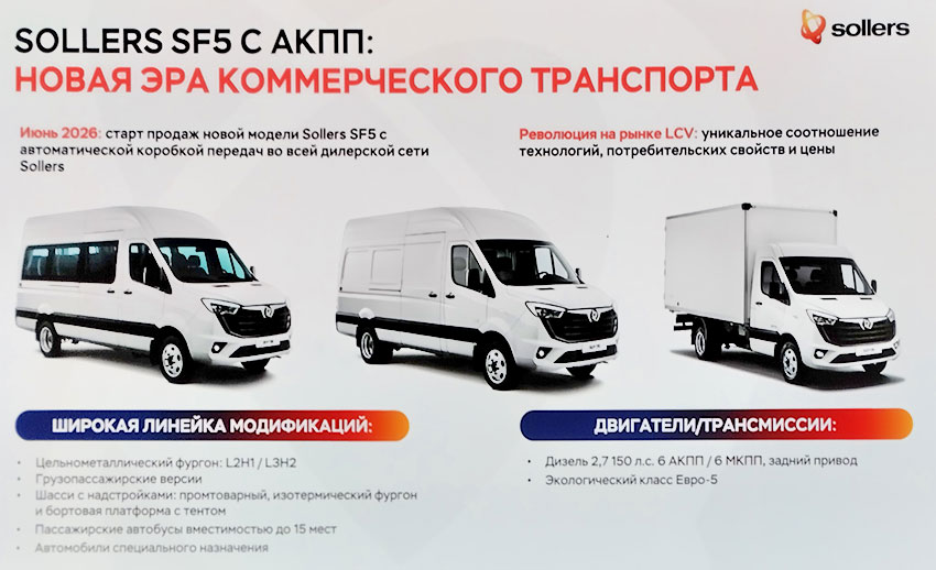Линейка базовых вариантов Sollers SF5